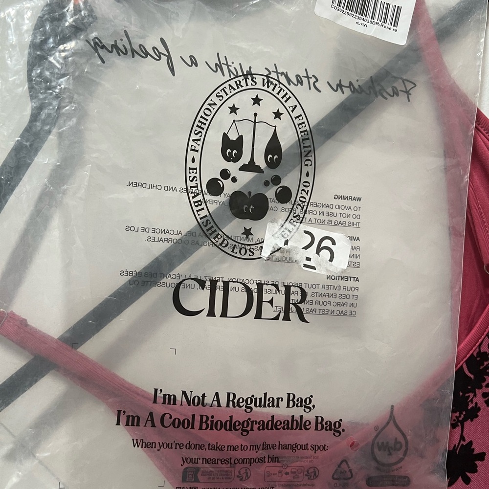 NWT CIDER PINK & BLACK VELVET FLORAL DRESS - Picture 5 of 6